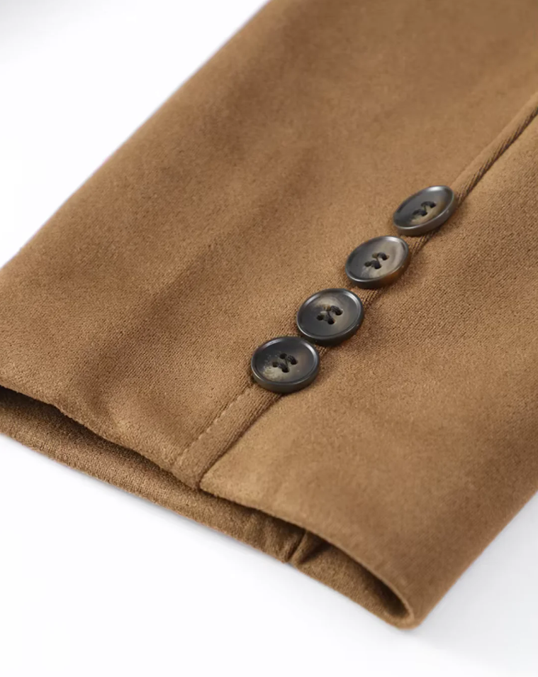 Lelie | luxe camel suède damesblazer