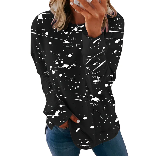 Daphne | levendige tie-dye top met lange mouwen