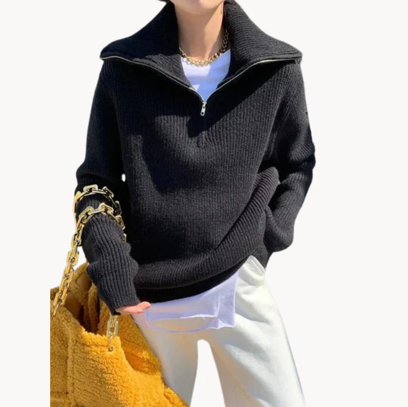 Whitney | warme coltrui voor dames met ritssluiting