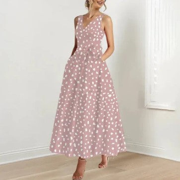 Zoe – chique roze maxi-jurk