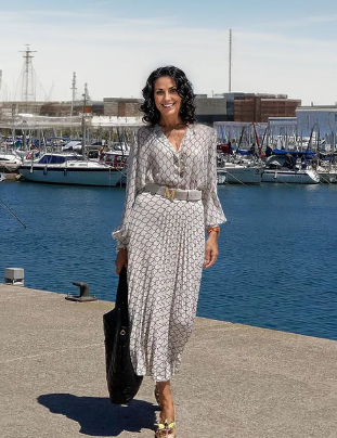 Hannah – casual witte maxi-jurk met lange mouwen