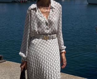 Hannah – casual witte maxi-jurk met lange mouwen