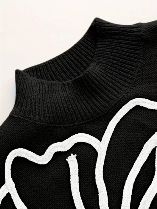 Kelsey - gebreide trui met bloemenborduurwerk