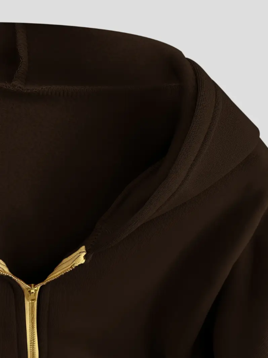 Scharlakenrode cropped katoenen hoodie met rits