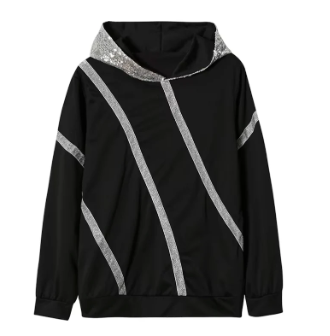 Sia casual hoodie met paillettenprint