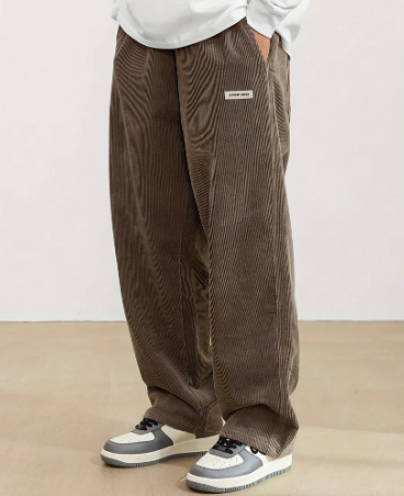 Corduroy herenbroek met zakken - Bruin