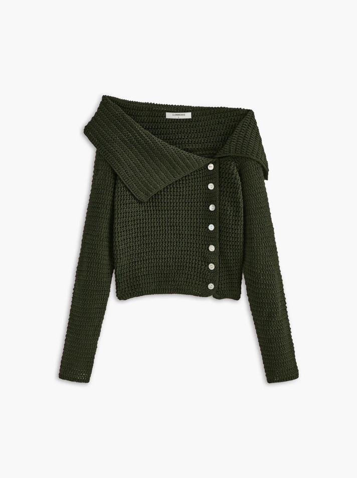 Sienna | asymmetrisch gebreid ontwerp met een nauwsluitende damestop