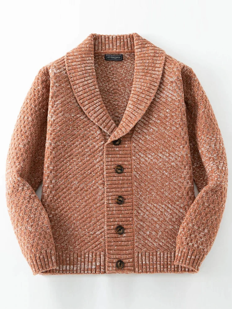 Retro gebreide herentrui met charmedetail