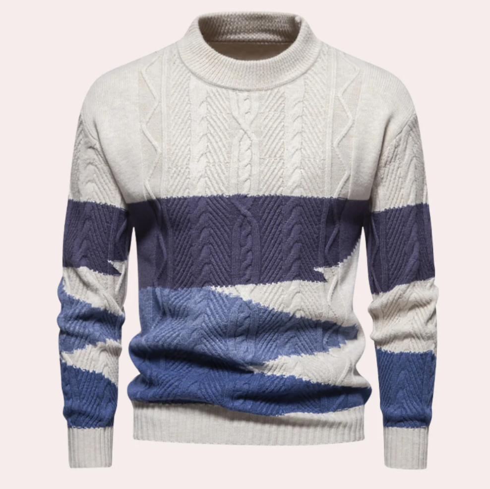 Ladislau - gebreide herentrui met contrastpatroon