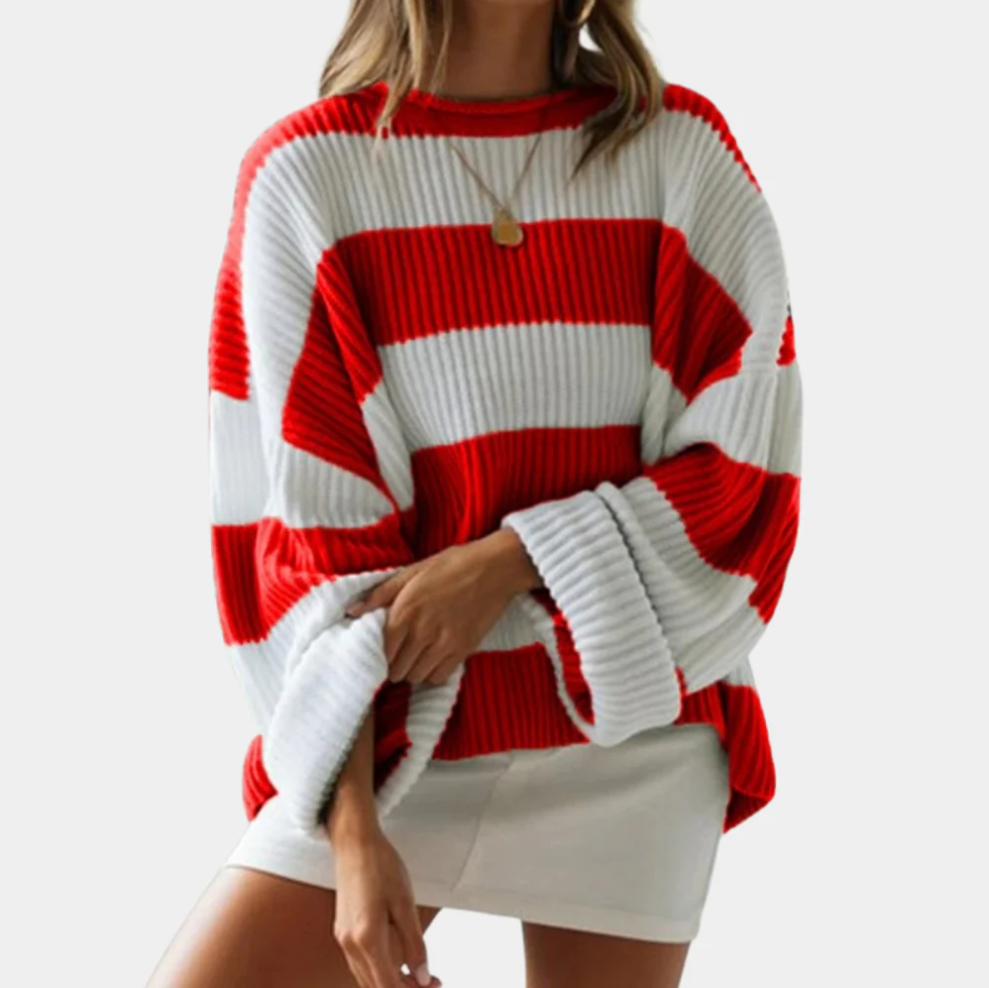 Mathilde - trendy grote maten gestreepte damestrui voor ultiem comfort