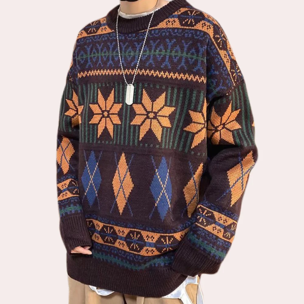 Nicusor - modieuze oversized gebreide herentrui