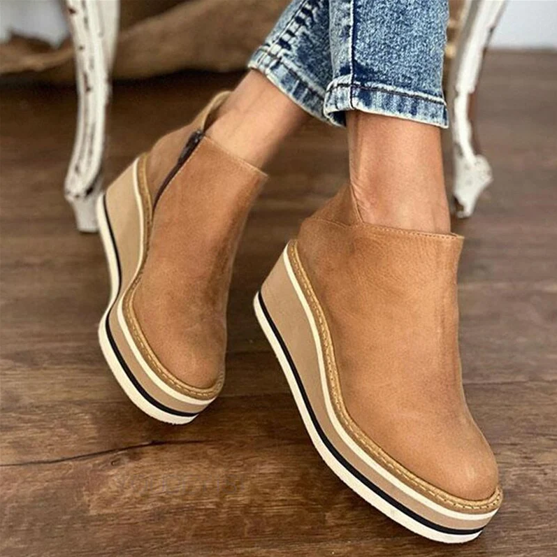 Stijlvolle platform enkellaarzen voor dames