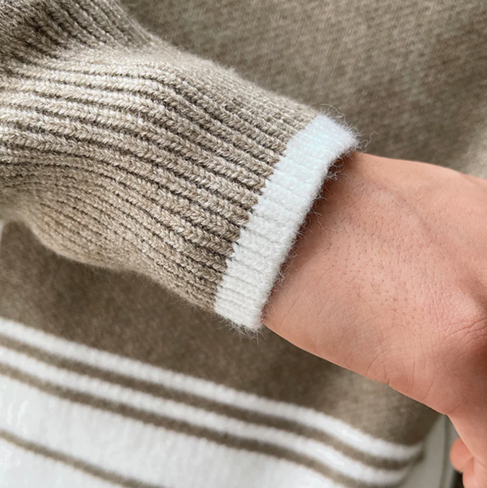 Razvan - moderne gebreide herentrui met ronde hals