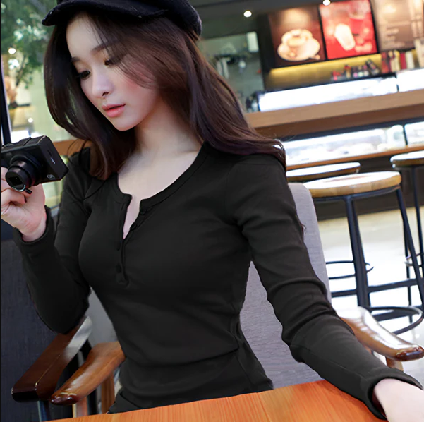 Marion | het chique shirt met lange mouwen en knoopdetail