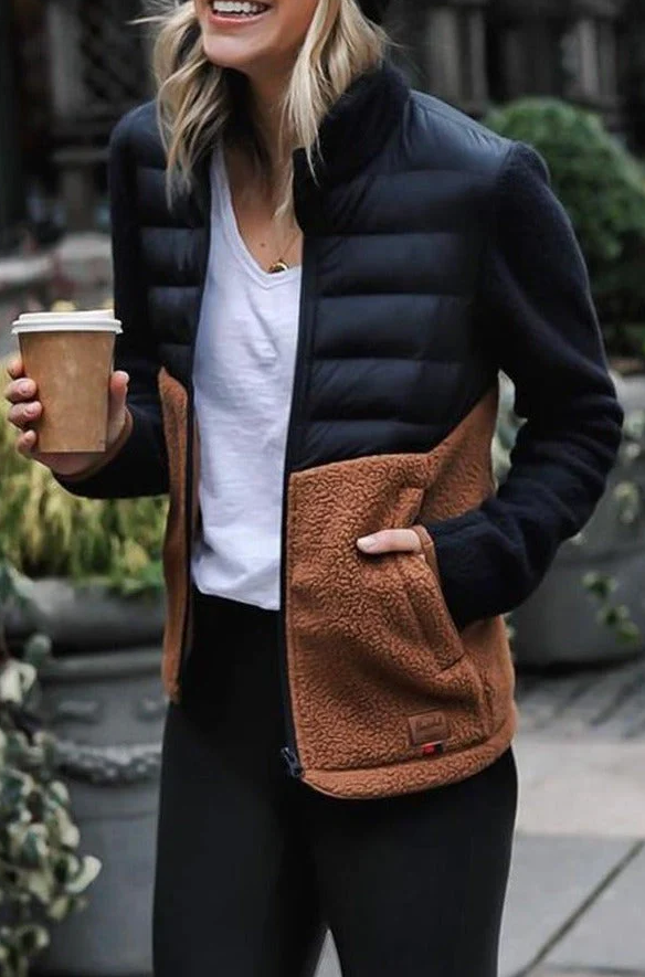 Elegante damesjas met opstaande kraag - casual herfst-winter