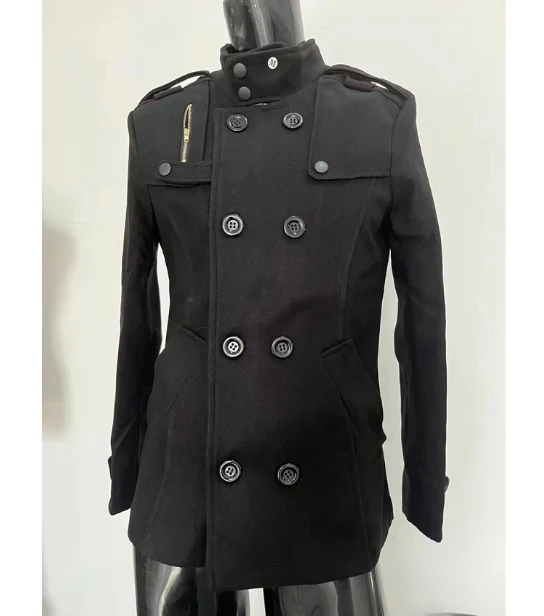 Herenwinterjas - elegante trenchcoat met opstaande kraag en thermische afdichting