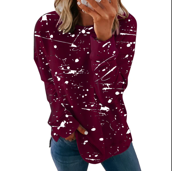 Daphne | levendige tie-dye top met lange mouwen