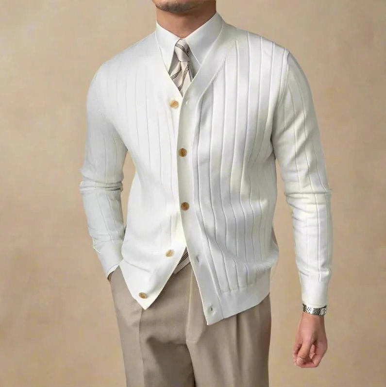 Basilio | verfijnd herenvest met streepdessin