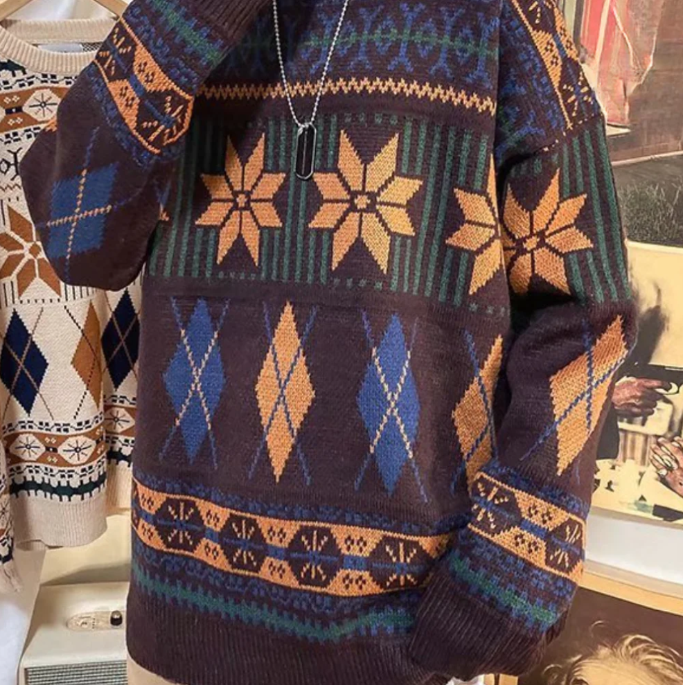 Nicusor - modieuze oversized gebreide herentrui