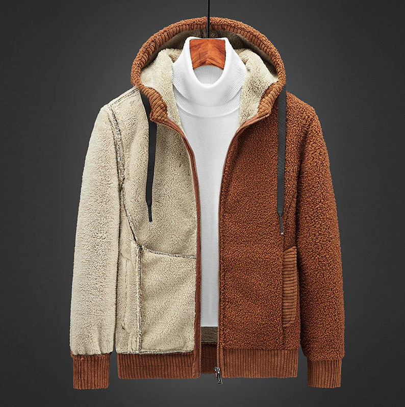 Warm gevoerde herenhoodie met rits