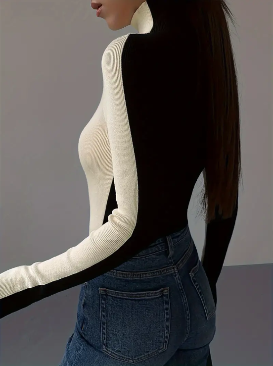 Joie - stijlvolle coltrui met colourblock-design