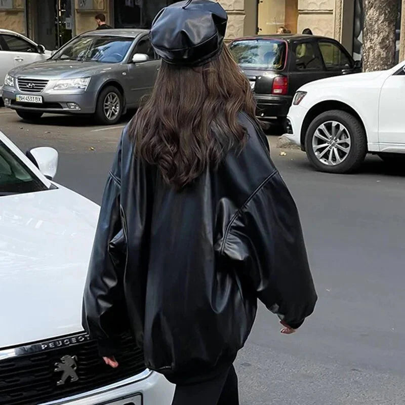 Scarlett - losse motorleren jas