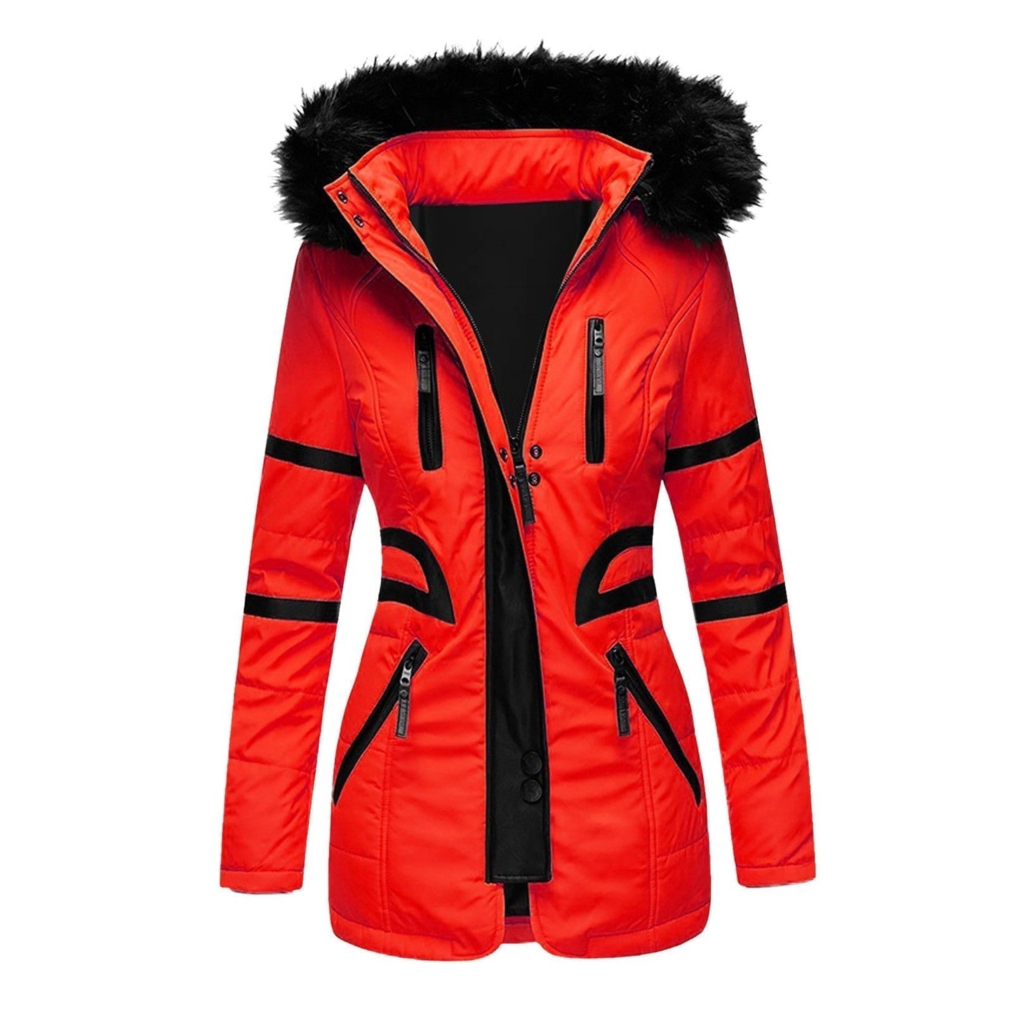Elegante dameswinterjas met capuchon en wol