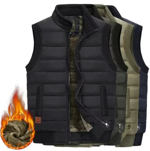 Warm outdoorvest met voering voor heren