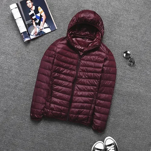 Ultralicht donsjack - capuchon - ritssluiting - lichtgewicht pufferjack - winterjassen voor heren