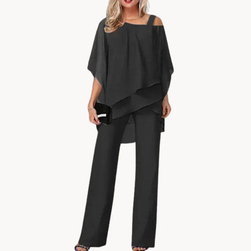 Wilma - elegante off-shoulder design tweedelige set voor dames