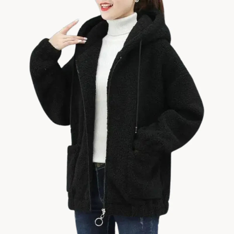 Magda - gezellig fleecejack met capuchon voor dames