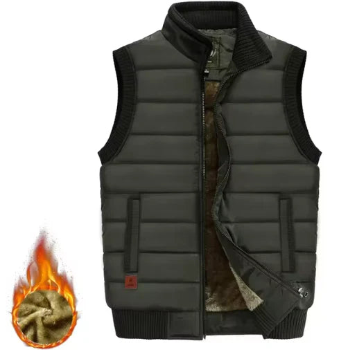 Warm outdoorvest met voering voor heren