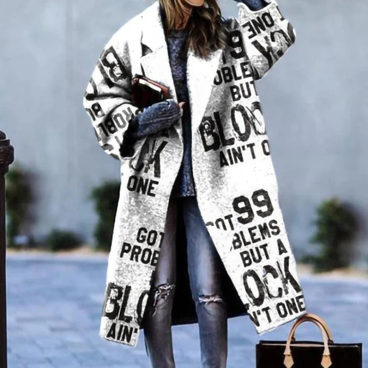 Wollen jas - oversized - lang - damesjas - winterjas