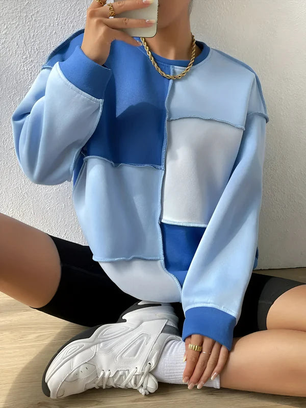 Mila - seatshirt met kleurblokken