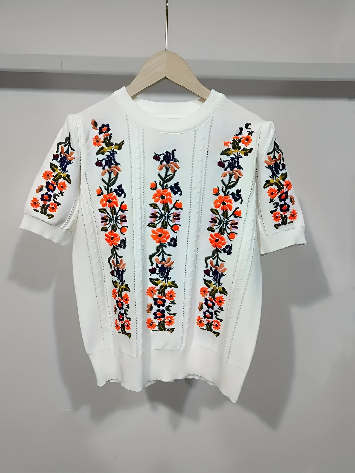 Nadette | frisse bloementop met korte mouwen