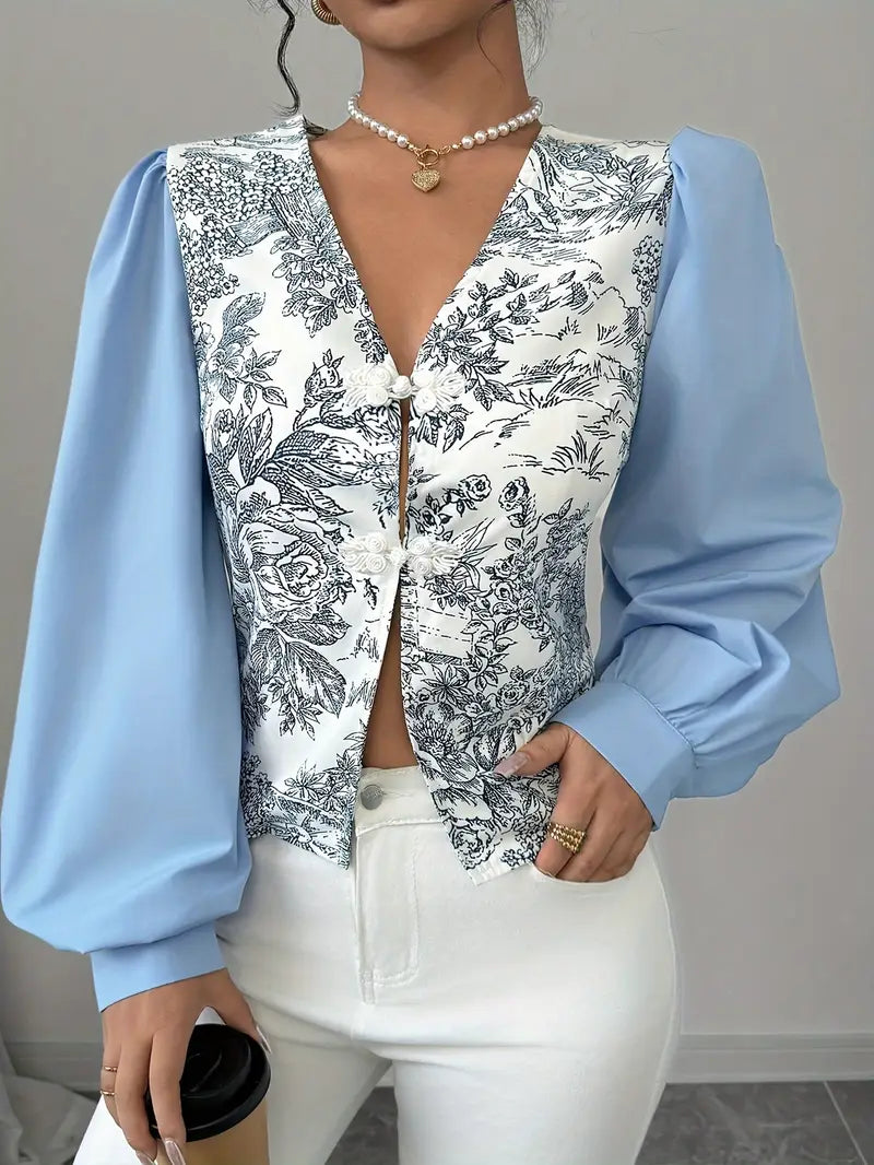Joycie - vintage katoenen blouse met pofmouwtjes