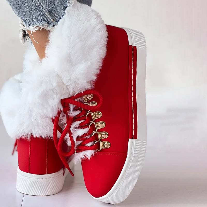 Pluche enkellaarsjes voor dames