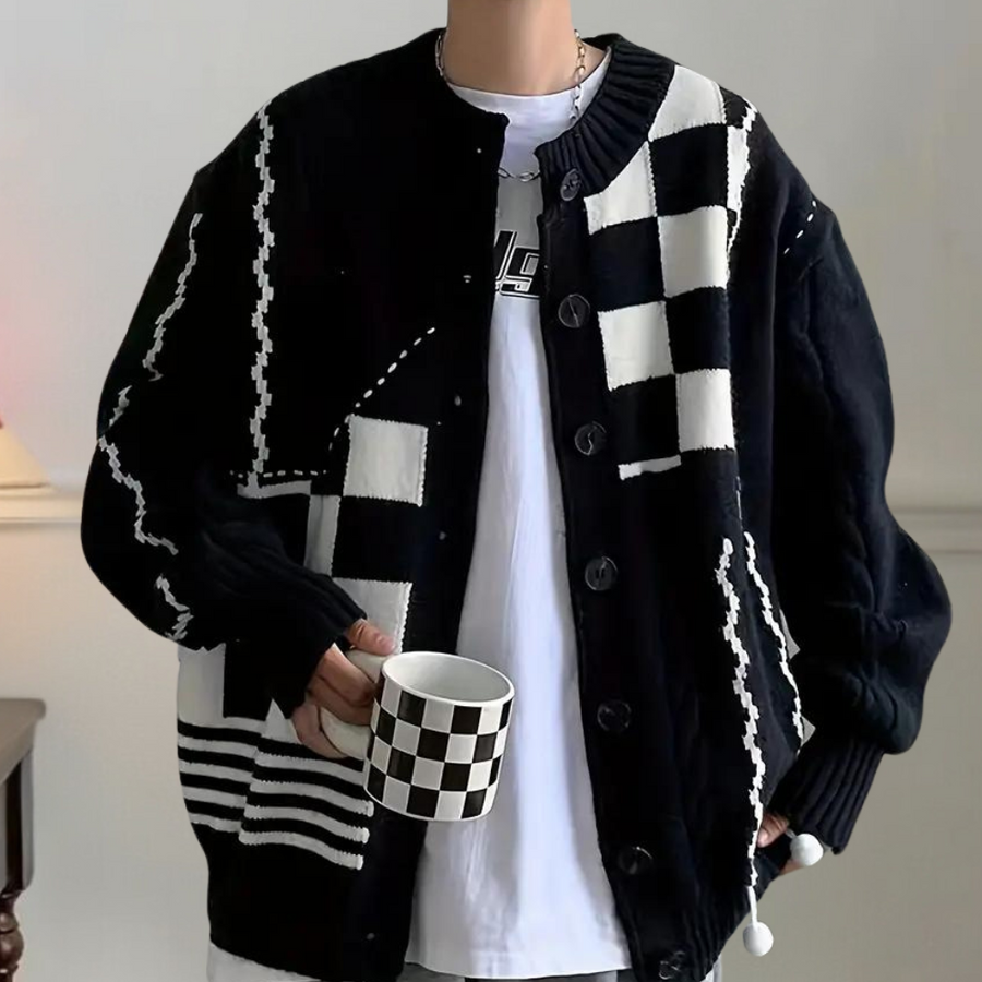 Keion - gestreept gebreid vest voor heren