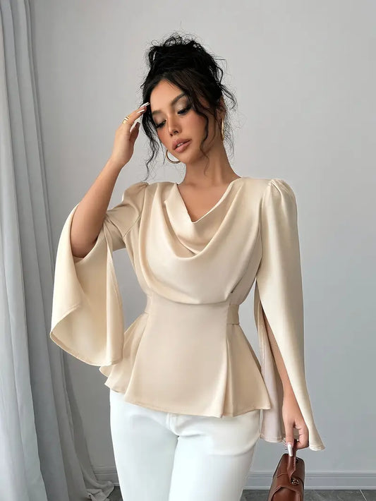 Leia - elegante satijnen blouse
