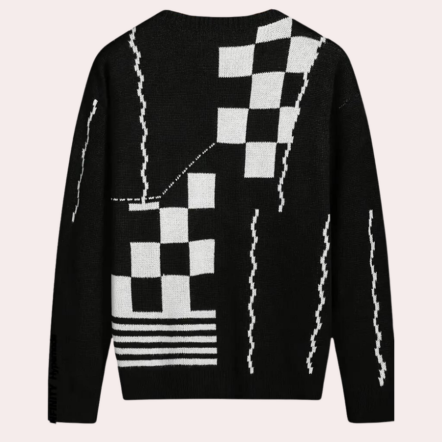 Keion - gestreept gebreid vest voor heren