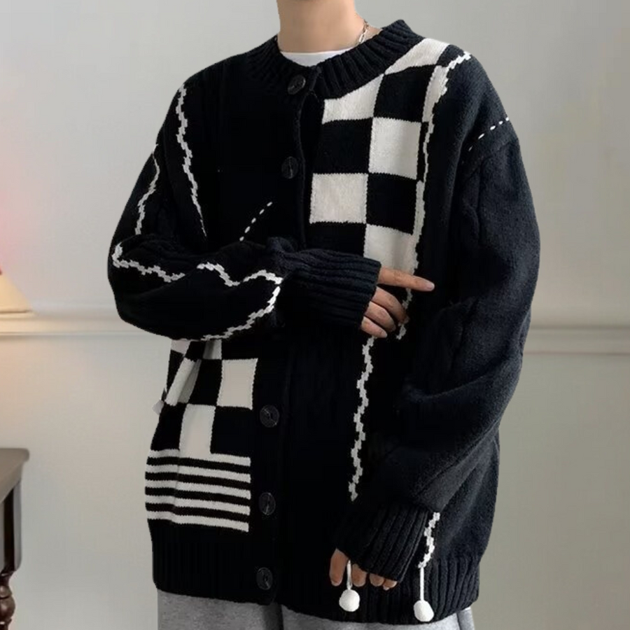 Keion - gestreept gebreid vest voor heren