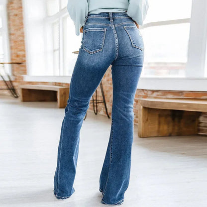 Trendy jeans met hoge taille voor modebewuste vrouwen in de winter