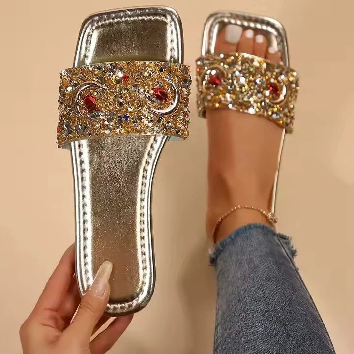 Met strass verfraaide sandalen voor dames