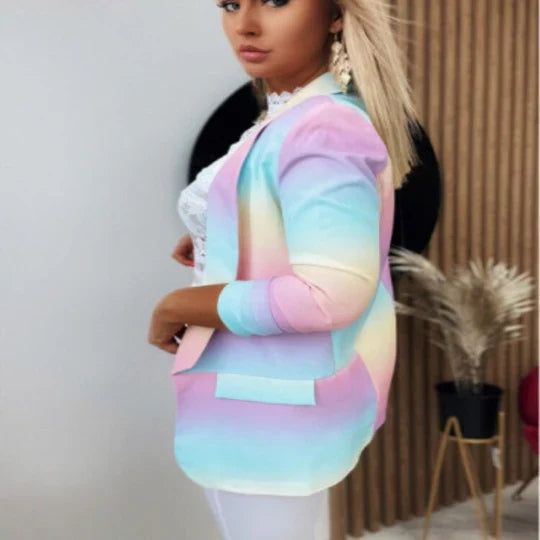 Thanea | Damen langarm tie-dye blazer