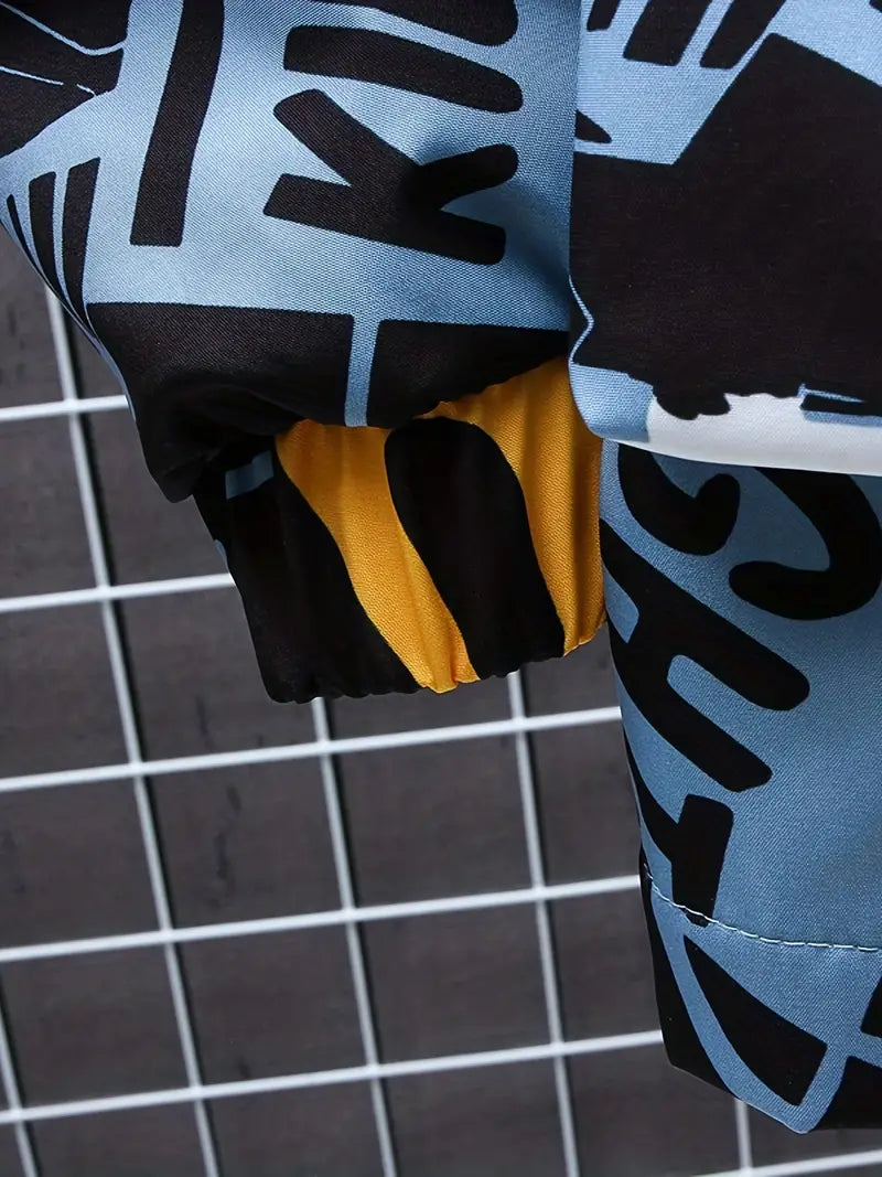 David – modieus graffiti-windjack voor heren