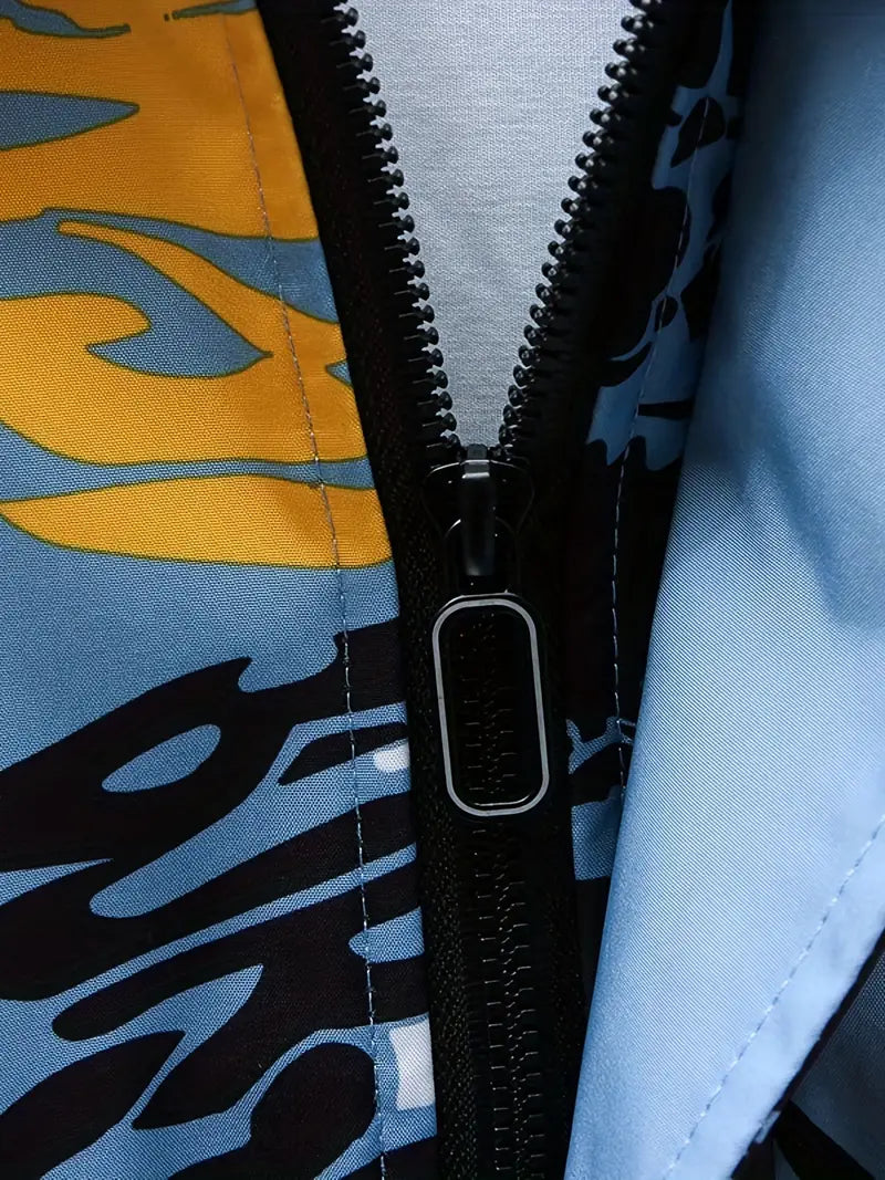 David – modieus graffiti-windjack voor heren