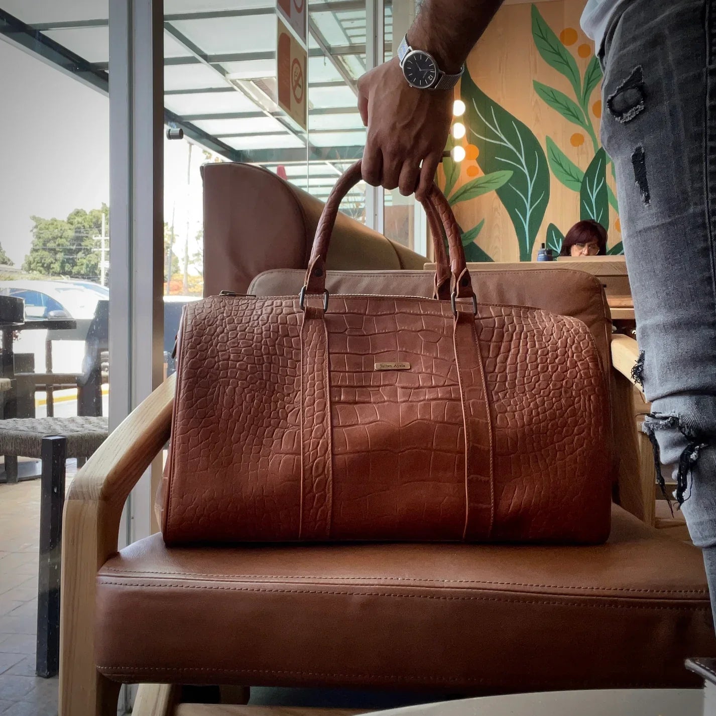 Arie - Stijlvolle grote leren reistas