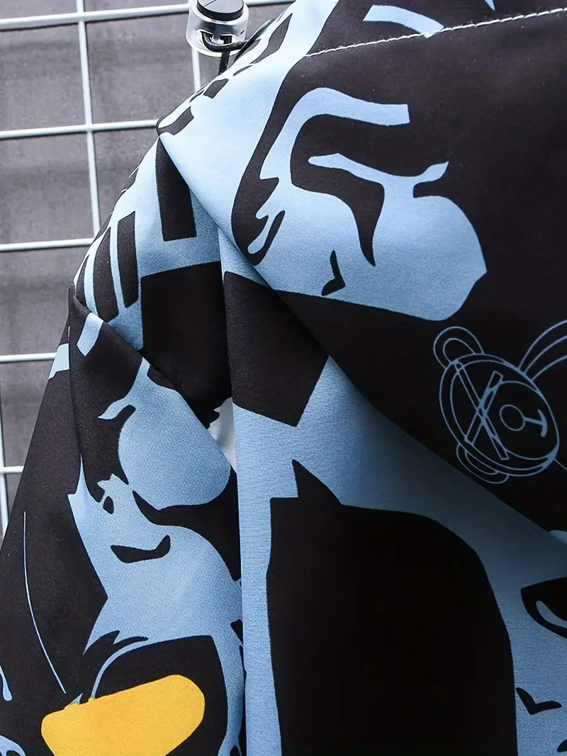 David – modieus graffiti-windjack voor heren