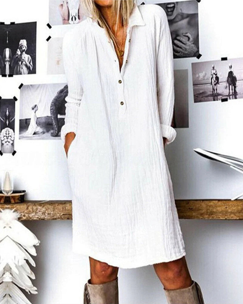 Casual jurk in overhemdstijl met luchtige snit