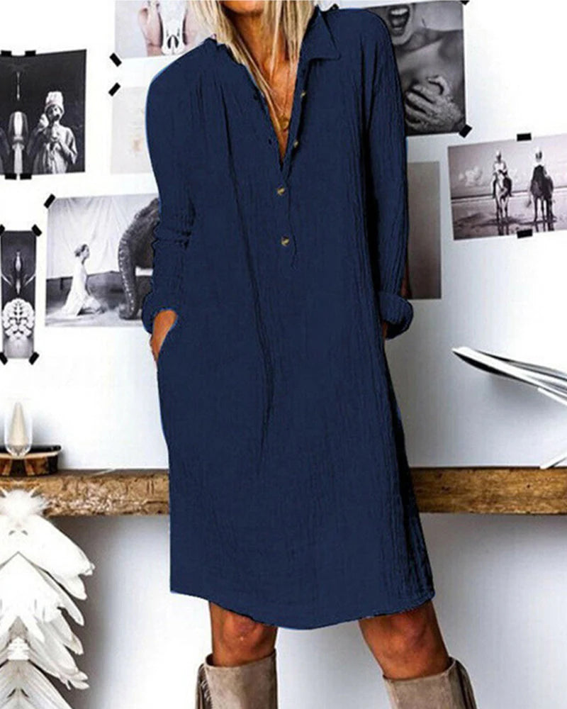 Casual jurk in overhemdstijl met luchtige snit